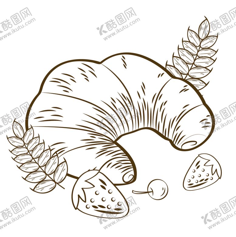 编号：27309409171006193014【酷图网】源文件下载-面包线稿