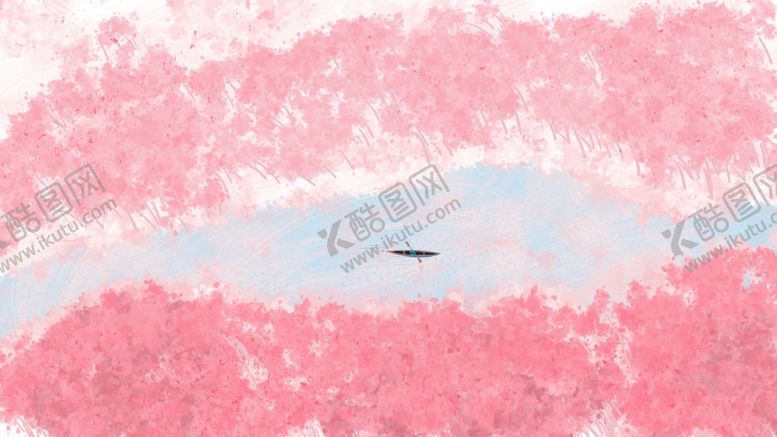 编号：69614509291858426077【酷图网】源文件下载-桃花源清新插画卡通海报素材