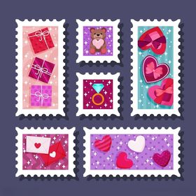 多彩爱心图案背景