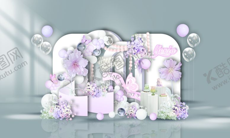 编号：80803106031646089723【酷图网】源文件下载-梦幻粉色花卉婚礼背景布置