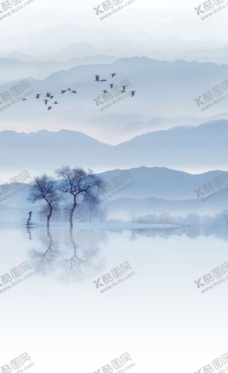 编号：37561009211725529008【酷图网】源文件下载-奢华大气意境水墨山水新中式玄关