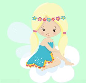 可爱卡通女孩手绘矢量素材