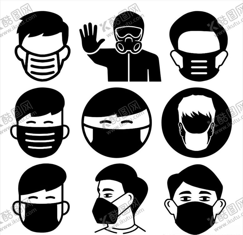 编号：73242709270856144514【酷图网】源文件下载-佩带口罩图标