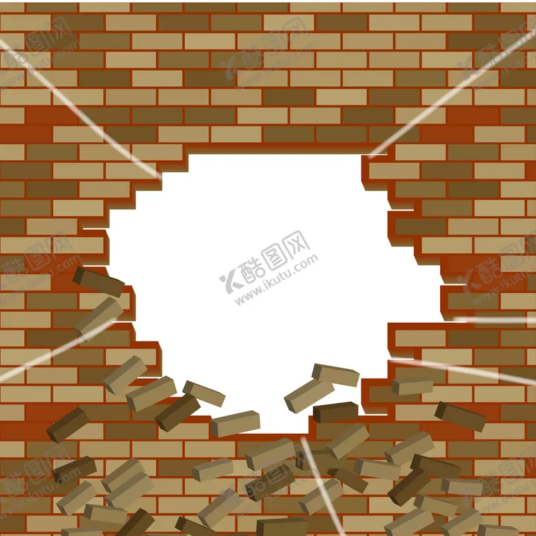 编号：19450710100544179823【酷图网】源文件下载-砖墙破洞背景底纹