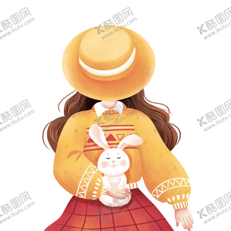 编号：96807702052357414158【酷图网】源文件下载-躺着抱着兔子睡觉的女孩