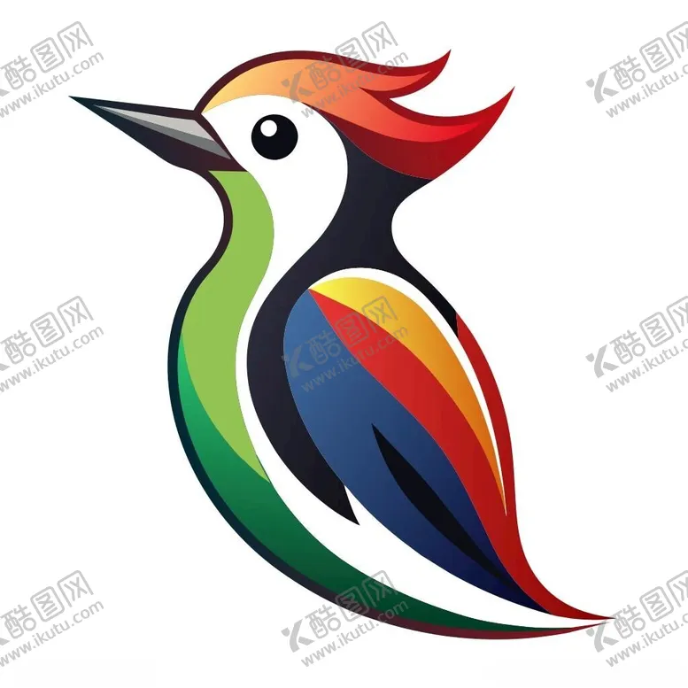 编号：26824302251650078920【酷图网】源文件下载-极简主义风格的啄木鸟头像