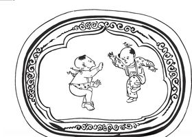 镂空花图案仿古纹喷漆传统边