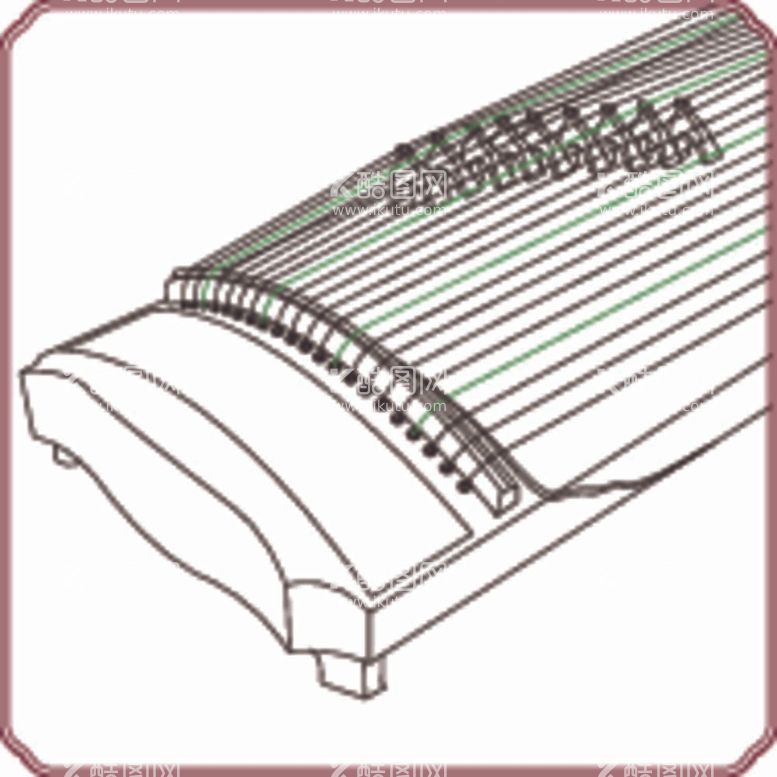 编号：13963611242315088467【酷图网】源文件下载-线图古筝