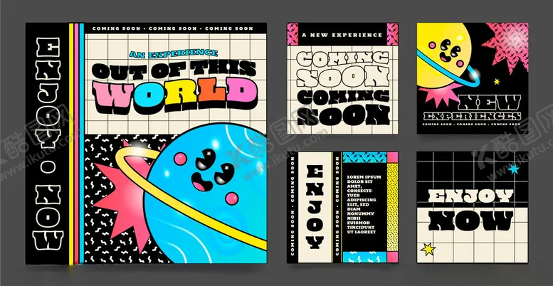 编号：29290904272347311185【酷图网】源文件下载-复古风格卡通派对装饰设计