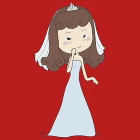 手绘婚纱女孩
