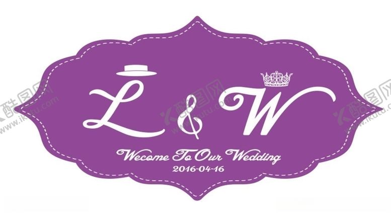 编号：91599210080941428703【酷图网】源文件下载-紫色婚礼LOGO