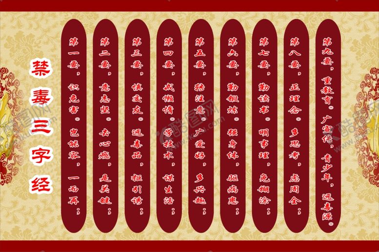 编号：28827005012053375213【酷图网】源文件下载-禁毒三字经