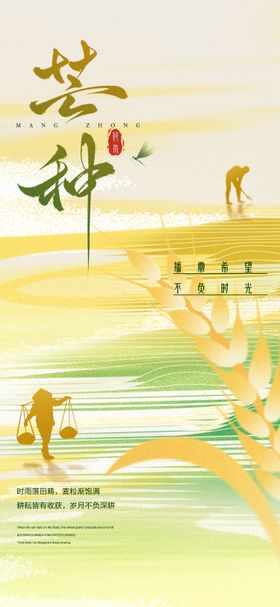 简约芒种节气海报