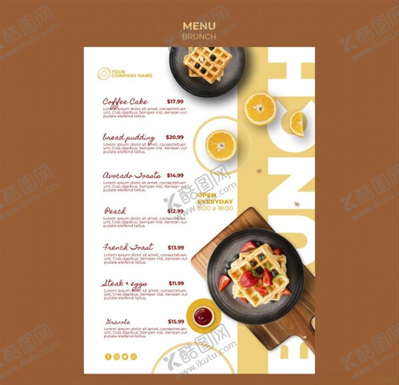 编号：17297406160121101275【酷图网】源文件下载-华夫饼美食菜单