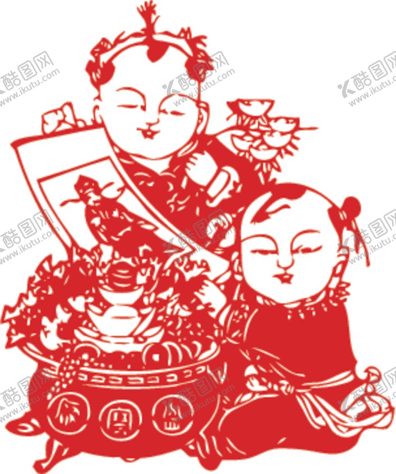 编号：94552905062227006042【酷图网】源文件下载-福娃剪纸