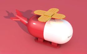 C4D直升机建模图