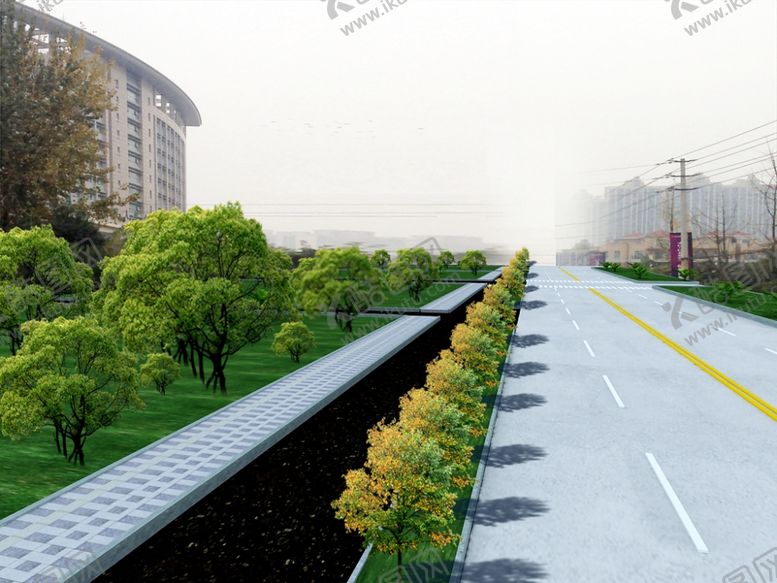 编号：70349109270551137494【酷图网】源文件下载-道路绿化后期效果
