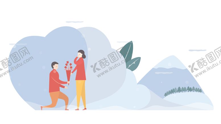 编号：44649107121516328312【酷图网】源文件下载-卡通情侣插画