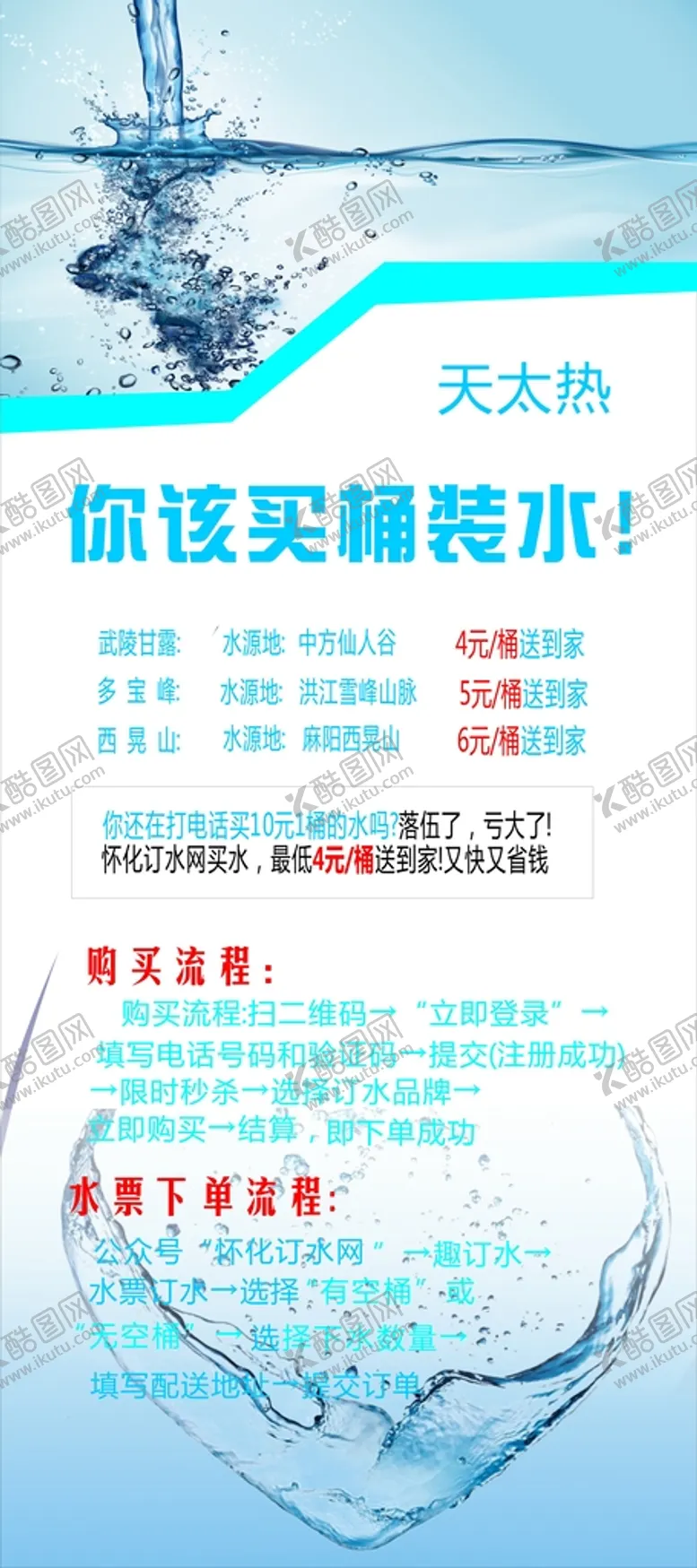 编号：70331602070832042577【酷图网】源文件下载-桶装水展架