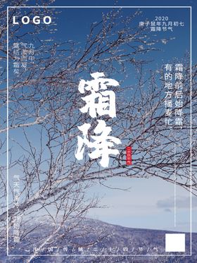 霜降结冰冻结冰叶
