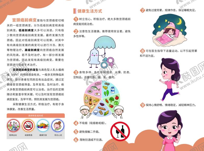 编号：11104511021408261979【酷图网】源文件下载-宫颈癌前病变患者指引三折页