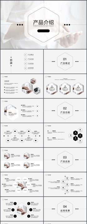 白色简约风产品介绍PPT