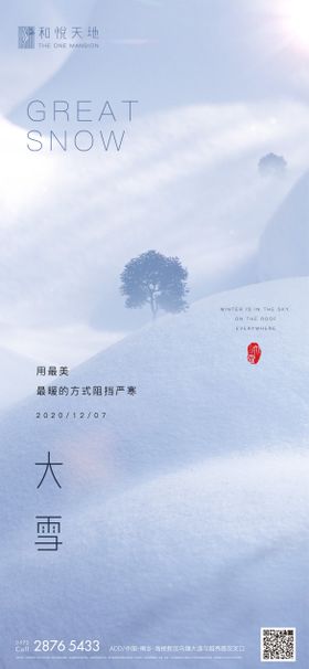 简约房地产大雪节气海报