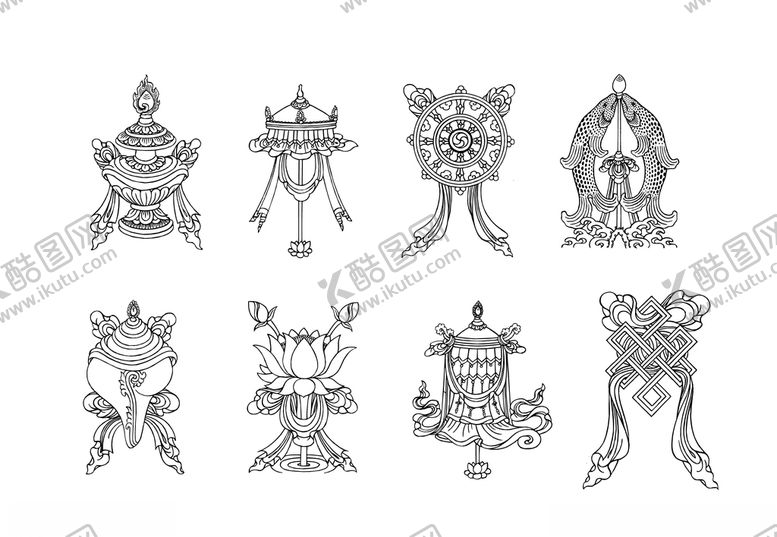 编号：56401510151252548464【酷图网】源文件下载-吉祥八宝