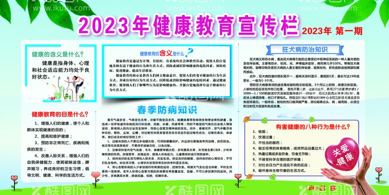 编号：14386911192148025842【酷图网】源文件下载-2023年健康教育宣传栏第一期