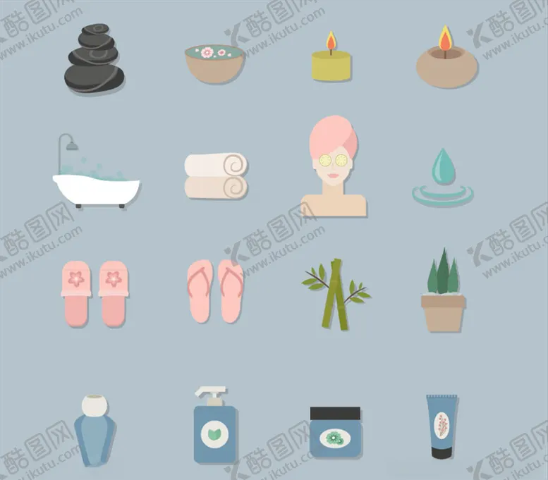 编号：53348407131140564715【酷图网】源文件下载-创意spa图标矢量素材