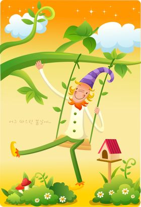 儿童插画卡通人物温馨背景兴趣班话故事图