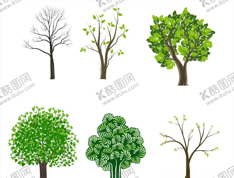 编号：65906210130709008097【酷图网】源文件下载-矢量绿树元素