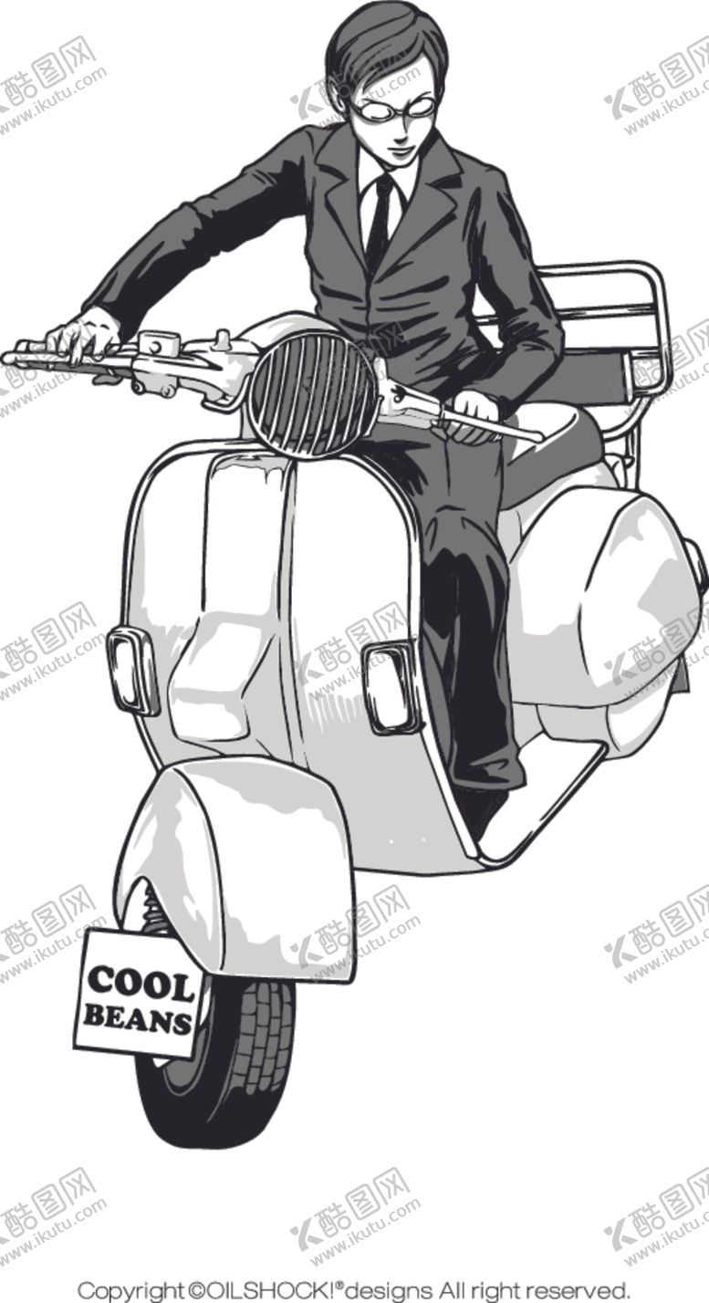 编号：88414510041817086949【酷图网】源文件下载-交通工具踏板车