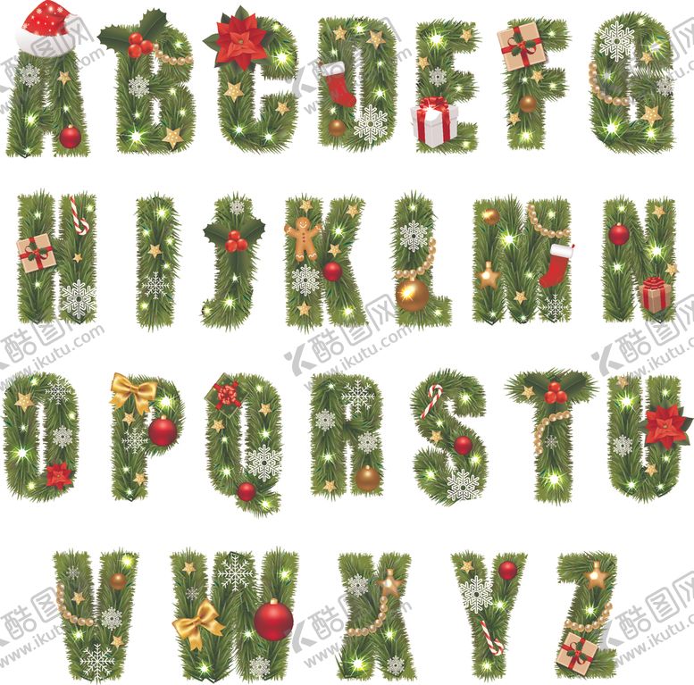 编号：82133101042254108191【酷图网】源文件下载-圣诞字母