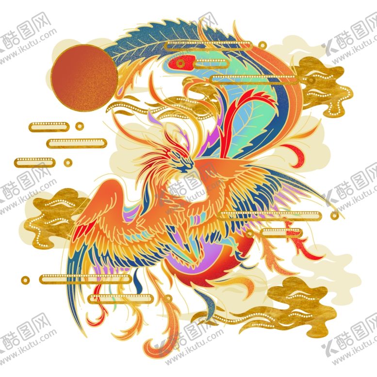 编号：56330205011316569865【酷图网】源文件下载-国潮凤凰插画