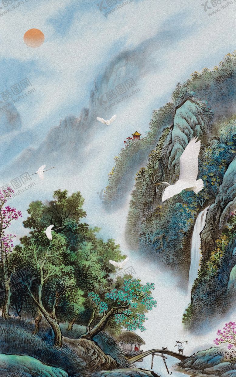 编号：71944309191232576188【酷图网】源文件下载-新中式国画山水装饰画
