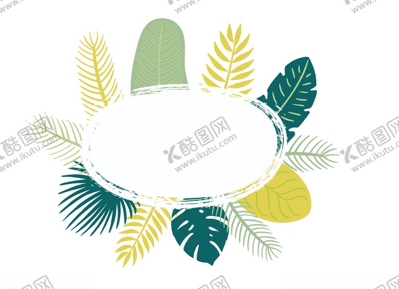 编号：60624011011158545803【酷图网】源文件下载-手绘绿植边框