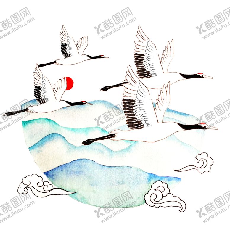编号：69647906151007493498【酷图网】源文件下载-仙鹤元素
