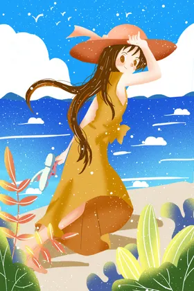 大暑插画立秋夏至夏至节气夏天