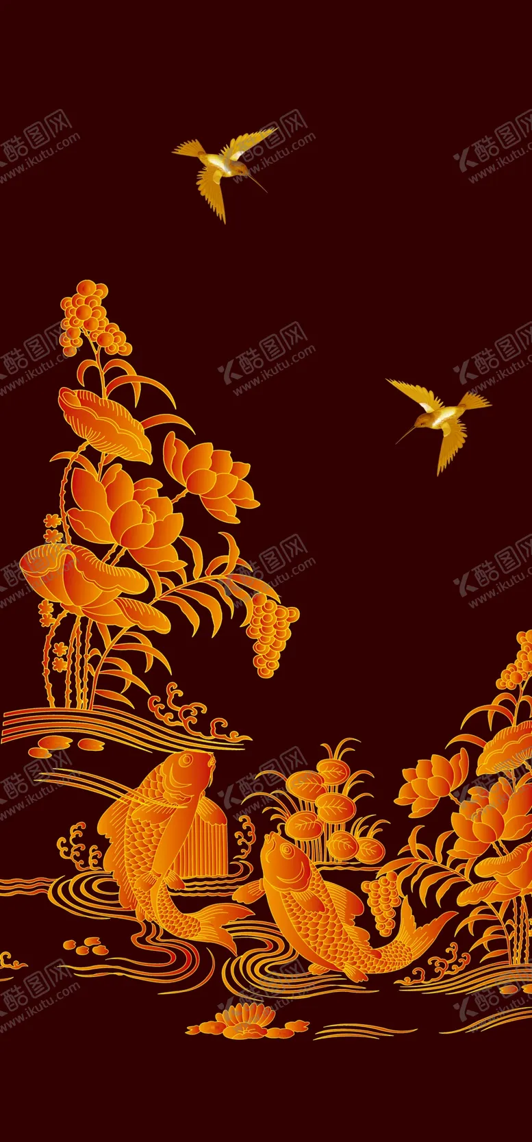 编号：24346309221117463064【酷图网】源文件下载-吉祥鲤鱼2020新年PSD素材