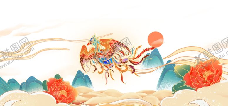 编号：22138805052221515354【酷图网】源文件下载-凤凰牡丹大山云纹仙境