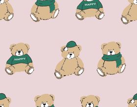 动漫卡通狗熊数码印花