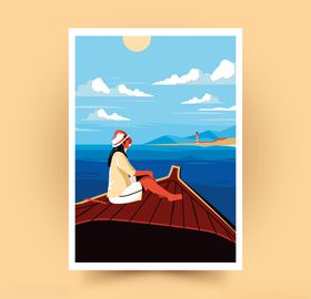唯美简约旅游抽象海报背景