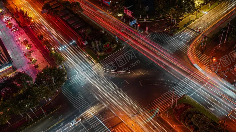 编号：46651202071244333549【酷图网】源文件下载-城市道路立交桥夜景