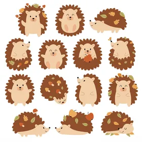 可爱刺猬插画集合