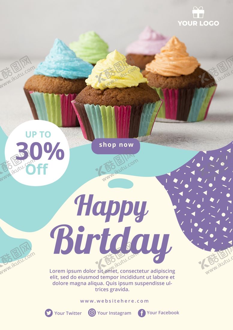 编号：27431610011610018897【酷图网】源文件下载-生日折扣海报