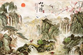 山水情山水画