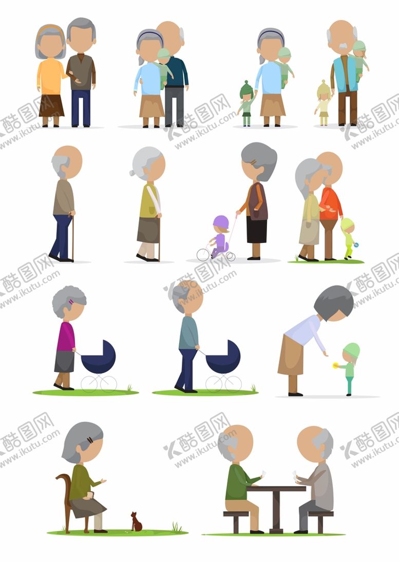 编号：38243101201951327833【酷图网】源文件下载-关爱老年人矢量