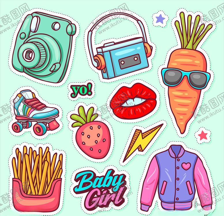 编号：70830610280833207958【酷图网】源文件下载-卡通贴纸