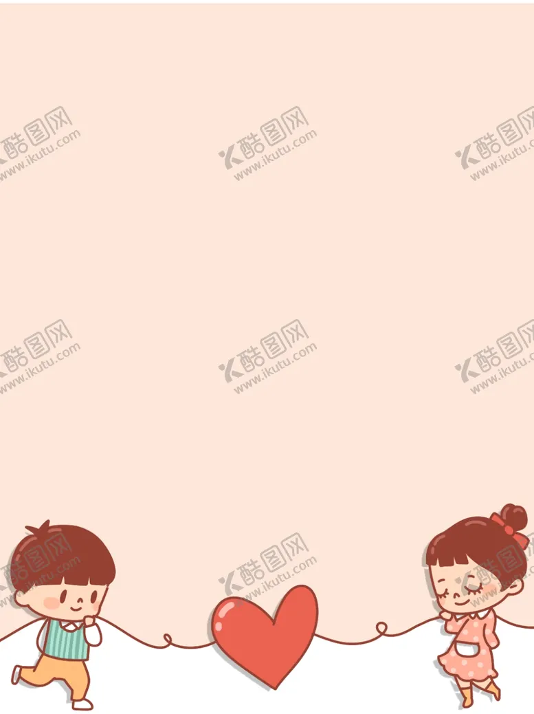 编号：53975405010351489916【酷图网】源文件下载-原创手绘卡通可爱小清新情侣爱心